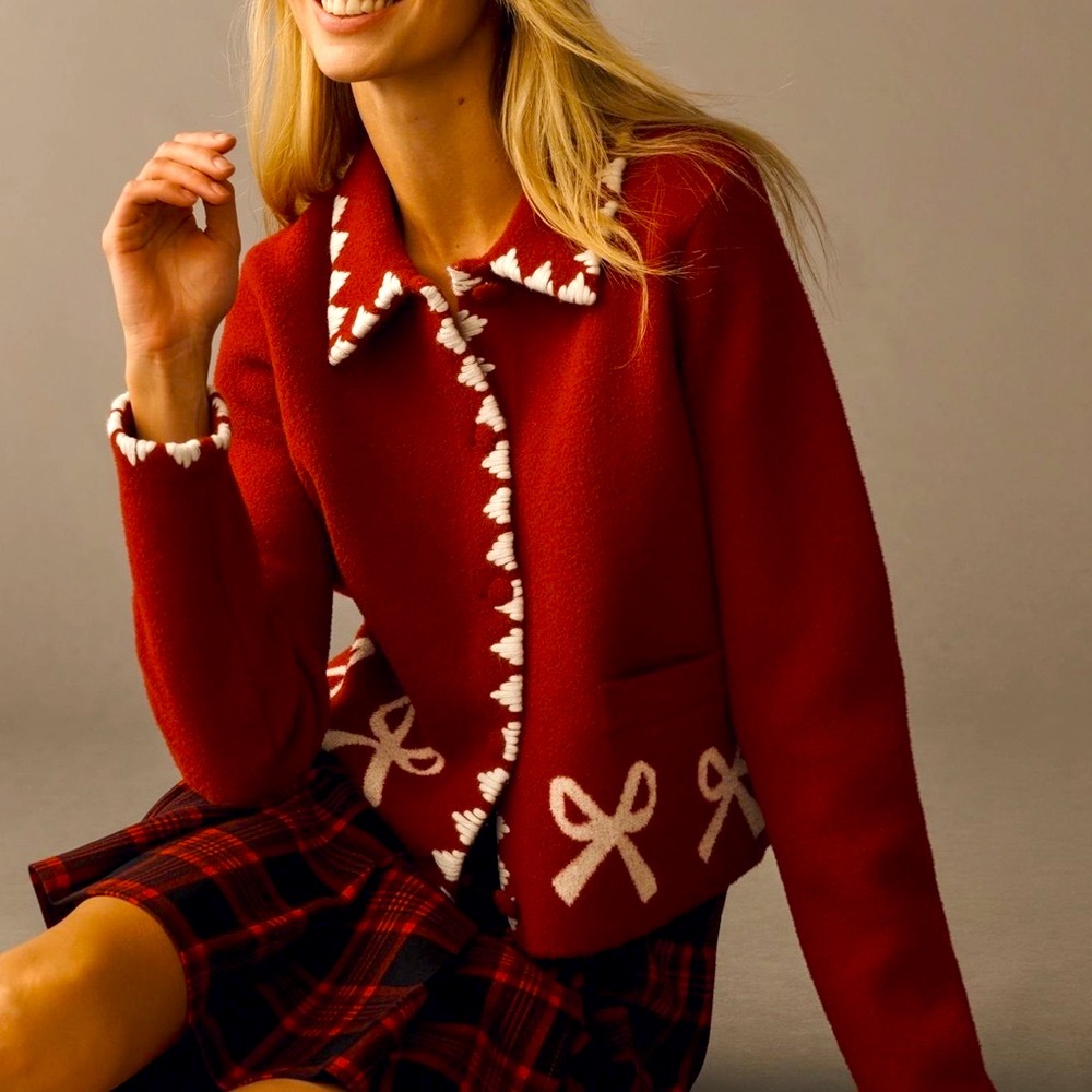 NVLT Whipstitch Bow Knit Lady Jacket